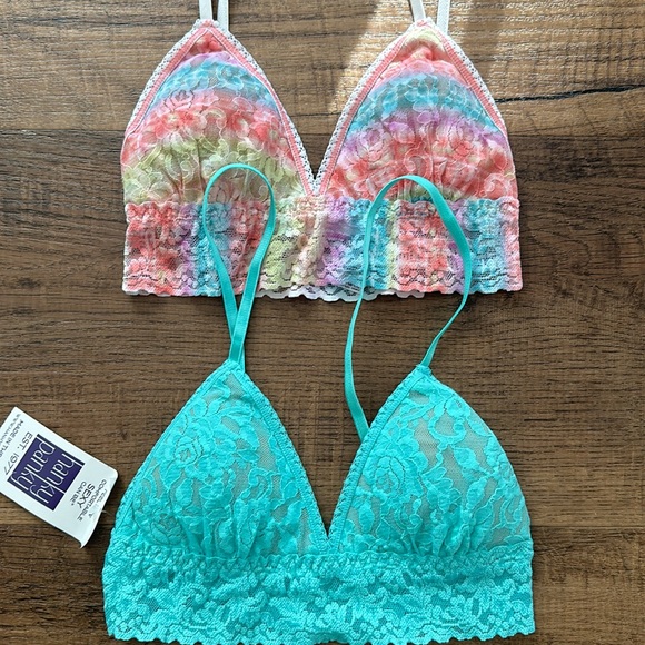 XXS triangle Bralette’s set of two NWT NWOT unworn set of two hanky panky lace - Picture 2 of 6
